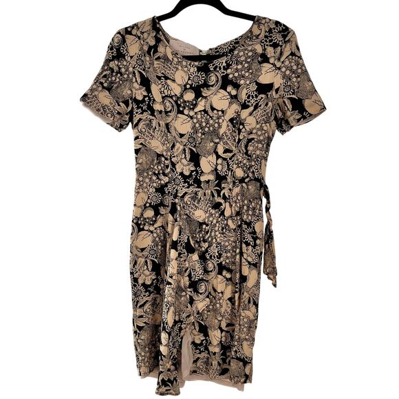 vintage women's 1990's Pat Argenti SZ 10 100% silk dress faux wrap sheath dress - Picture 8 of 12